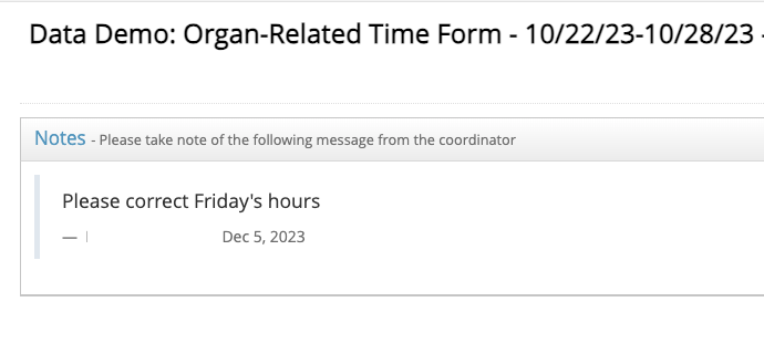 Reopen message at top of a time study