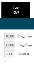Actual Hours - AM/PM