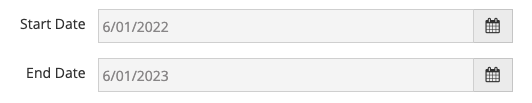 Search start & end dates