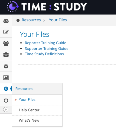 Your Files" page with training guides listed.