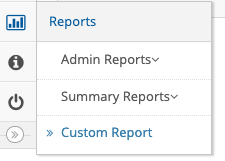 Reports menu with options