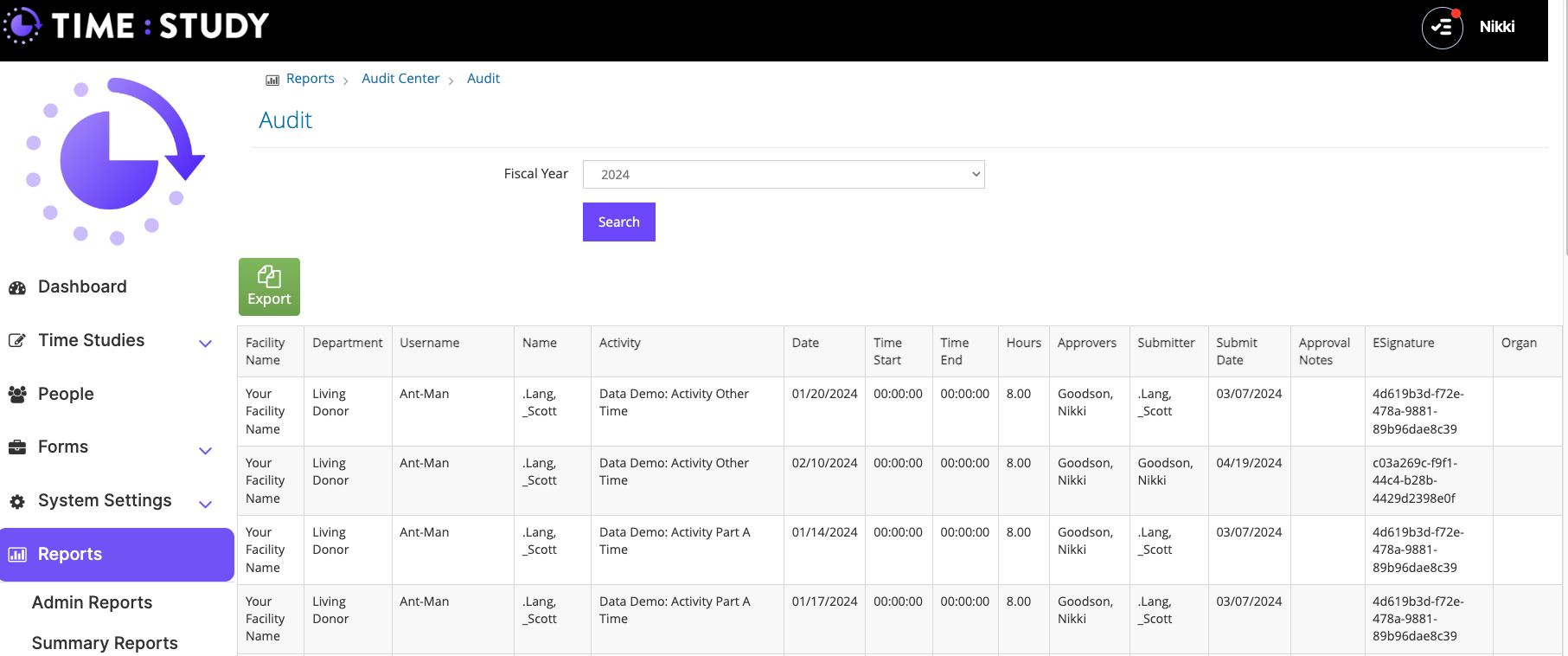 Audit Data Download