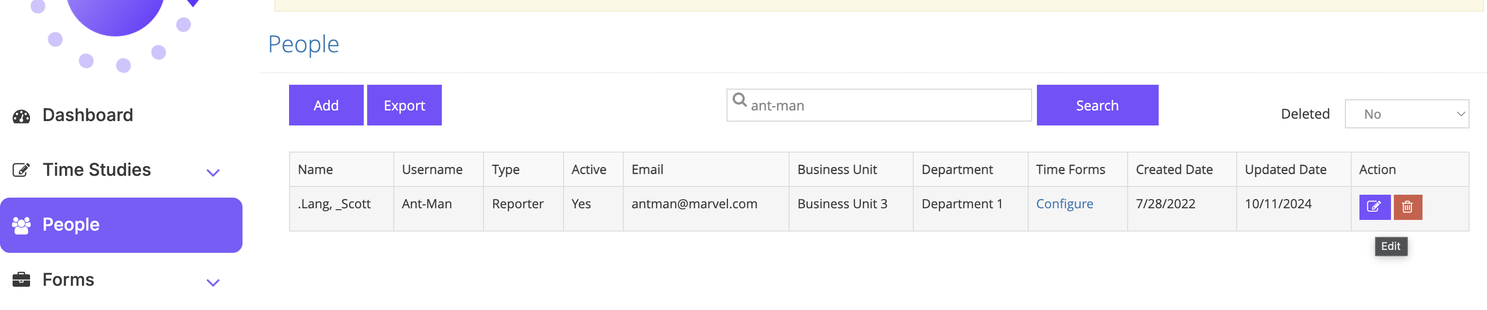 Search People page