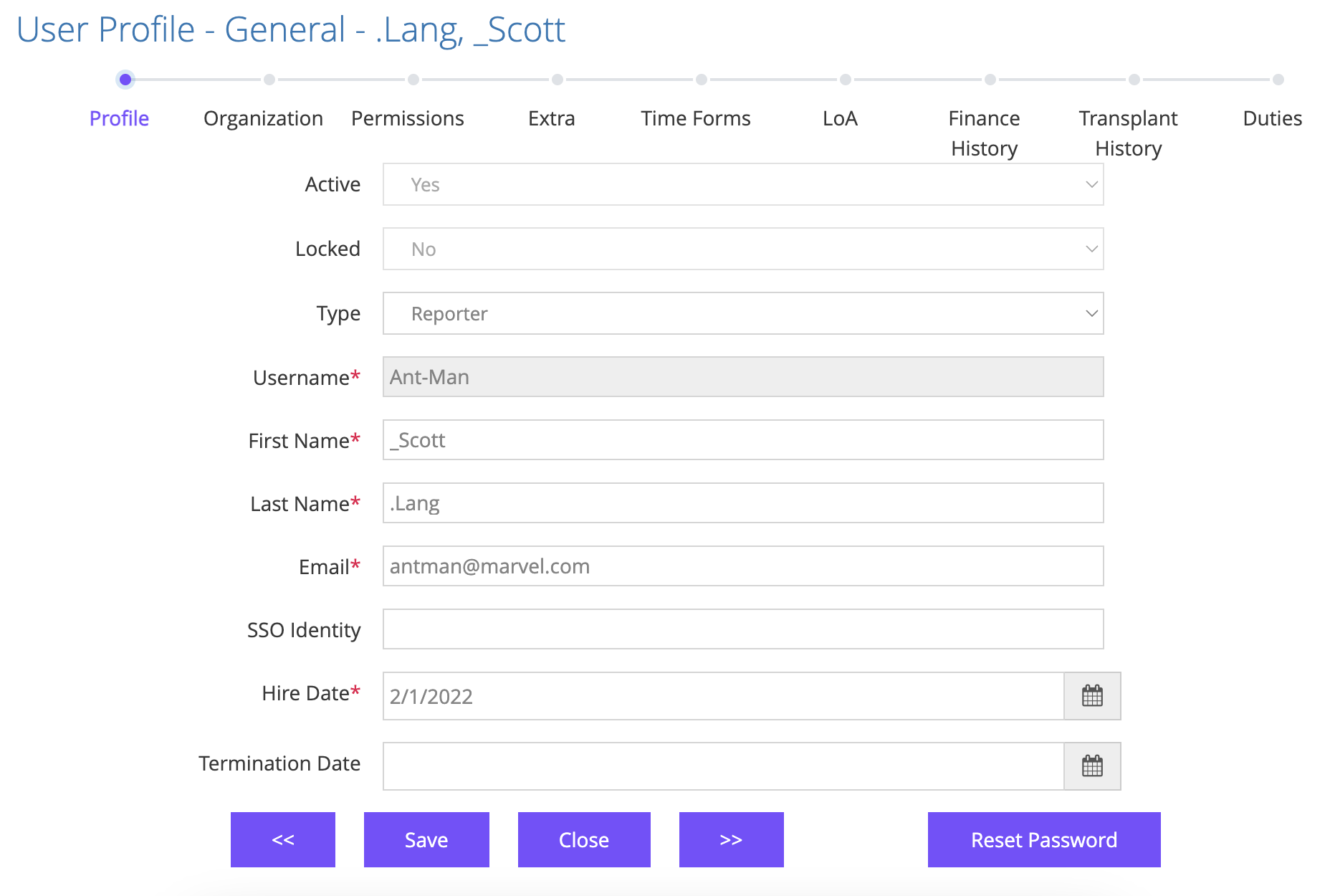 User Profile