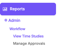 Navigation Menu View Time Studies