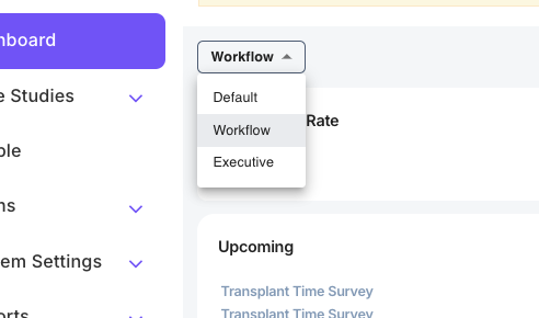 Admin Dashboard Templates dropdown