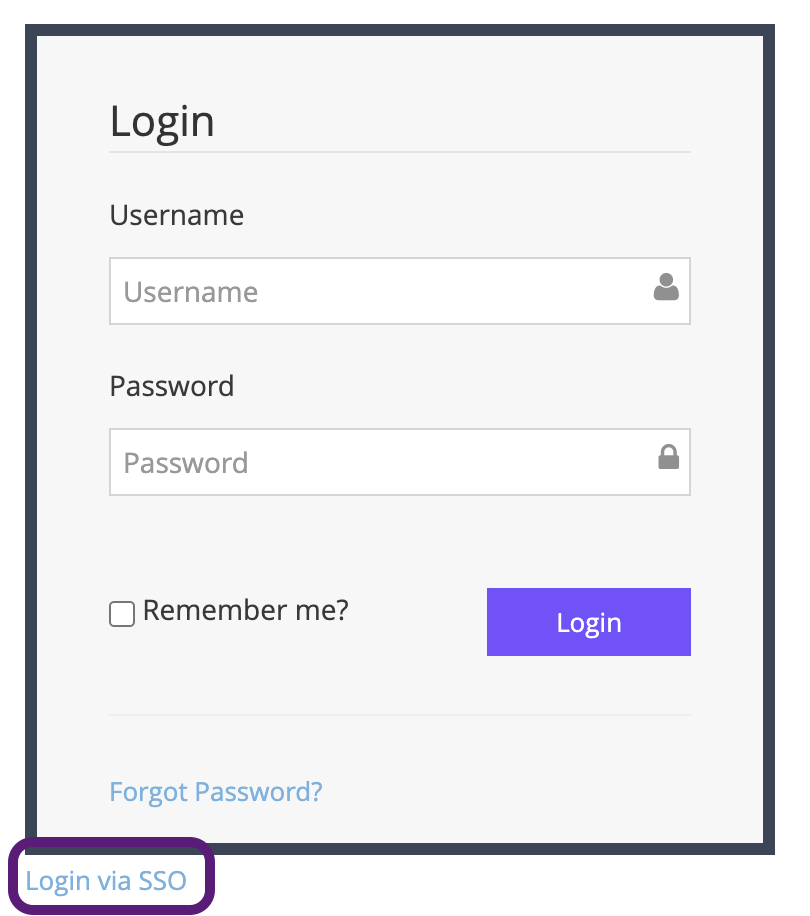 Login via SSO link