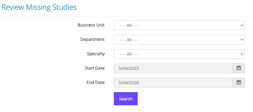 Review Missing Studies filters