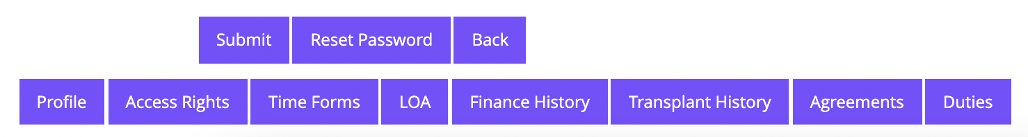 Menu buttons with various options