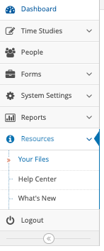 Sidebar menu Resources