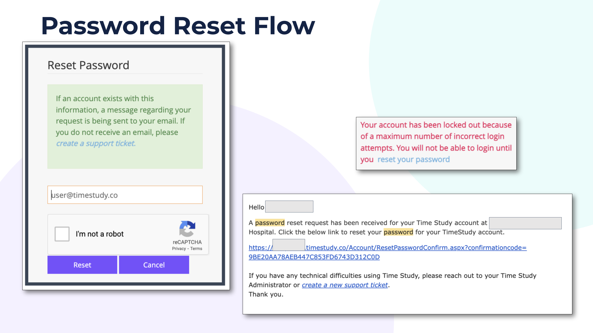 Password reset flow instructions