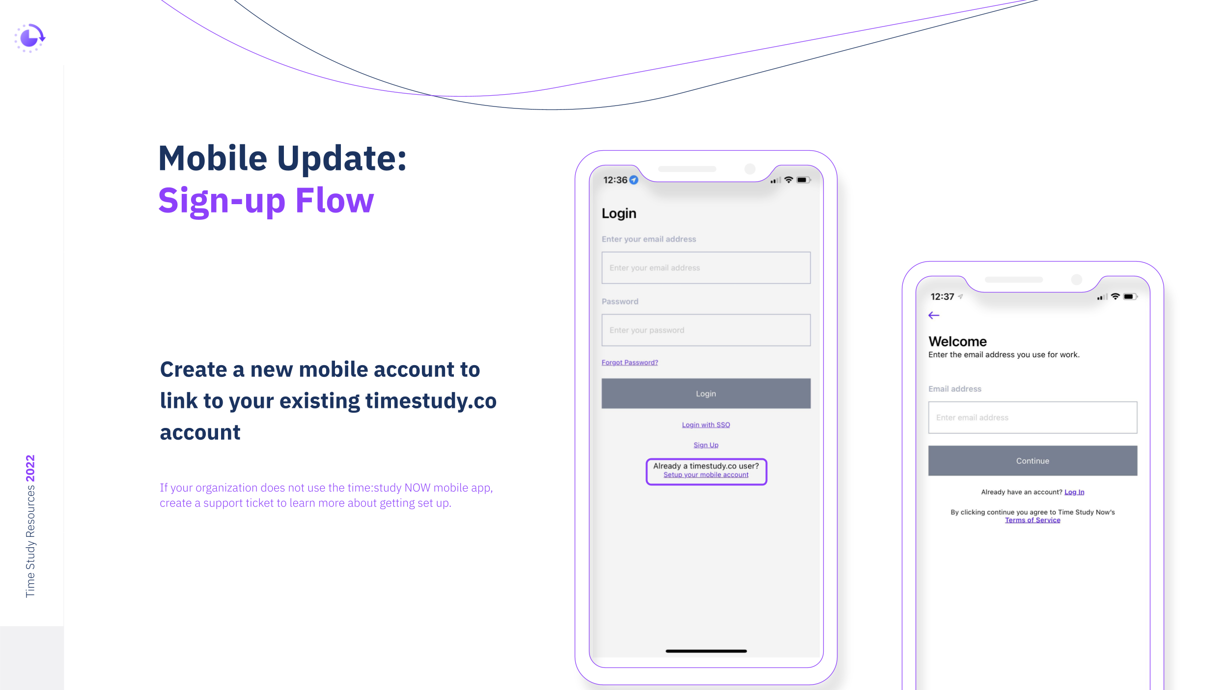 Mobile sign-up flow screens